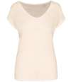 SP321 Spasso Ladies V Neck Linen T-Shirt Ivory colour image